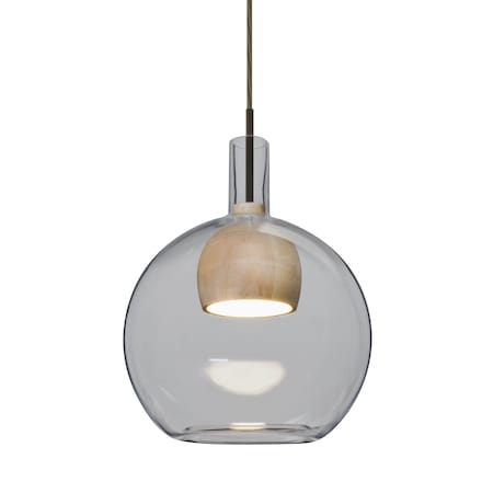 Besa Lighting Benji Cord Pendant, Smoke/Natural, Bronze Finish, 1x9W LED 1JT-BENJISMNA-LED-BR